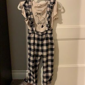 Art Class gingham overalls